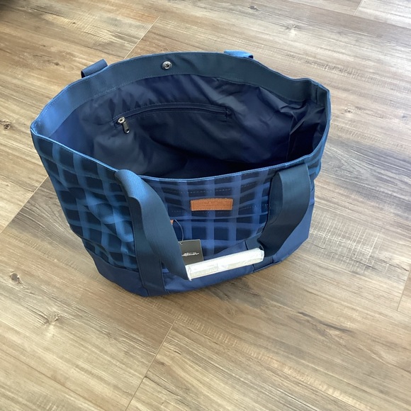 Eddie Bauer Blue Checkered Tote Bag - Picture 5 of 7